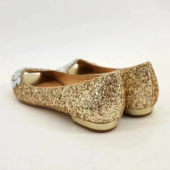 JEWEL BADGLEY MISCHKA GLITTER PEEP -TOE FLATS - Picture 3 of 8